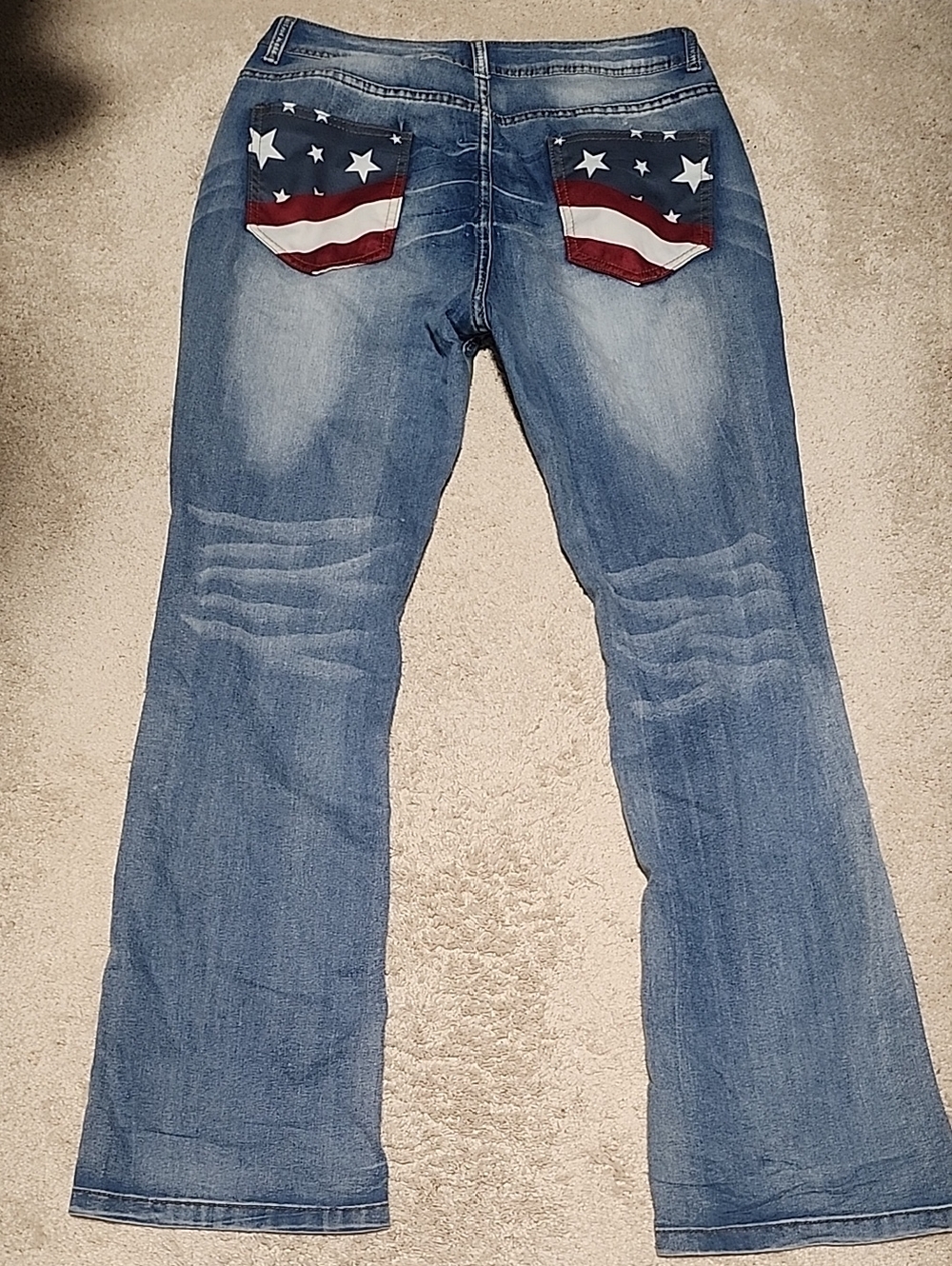 Patriotic American Flag Jeans Stars & Stripes Denim 4th Of July